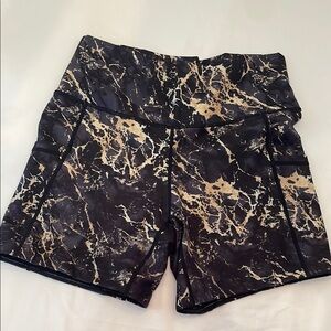 CVG Marblized dark blue and gold shorts.  5”.
